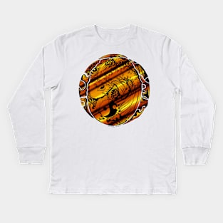 Koi of Balance Gold Edition Kids Long Sleeve T-Shirt